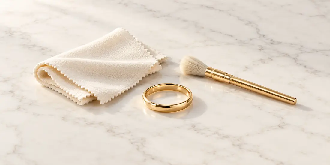 Representative jewellery scene on white marble for lifetime care