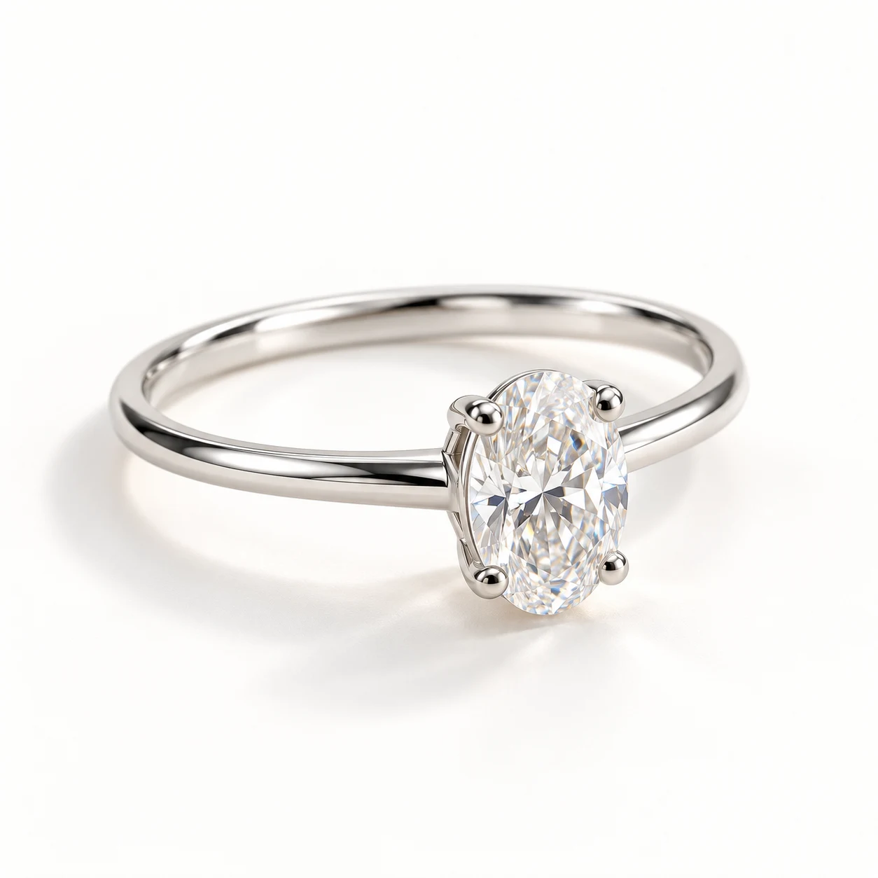 The Oval Ring, Cubic zirconia, threequarter design render